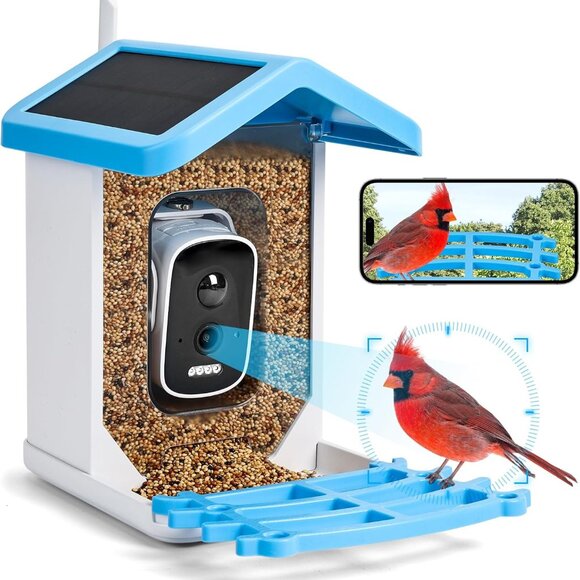 Smart Bird Feeder with Camera Solar Powered & Wireless Outdoor, HD Auto-Capture - Picture 1 of 6